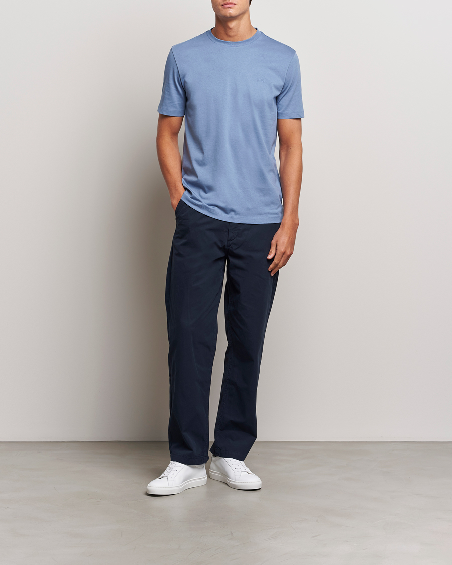 Herr | T-Shirts | BOSS BLACK | Thompson T-Shirt Open Blue