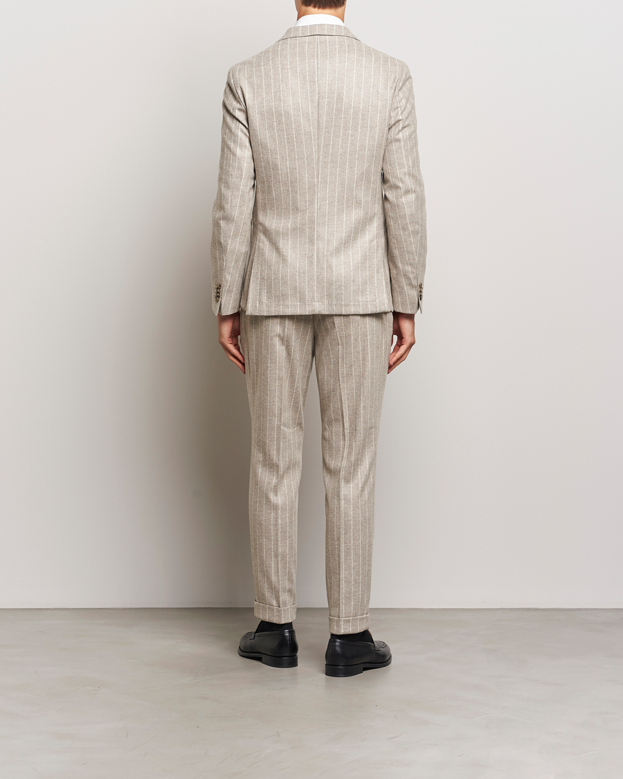 Herr | Kostymer | BOSS BLACK | Hanry Wool Pinstriped Suit Light Beige