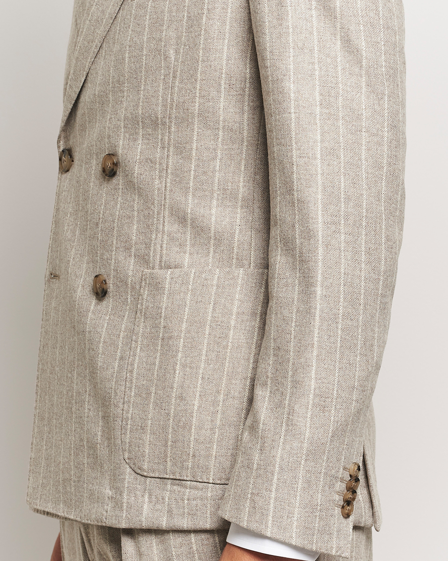 Herr | Kostymer | BOSS BLACK | Hanry Wool Pinstriped Suit Light Beige