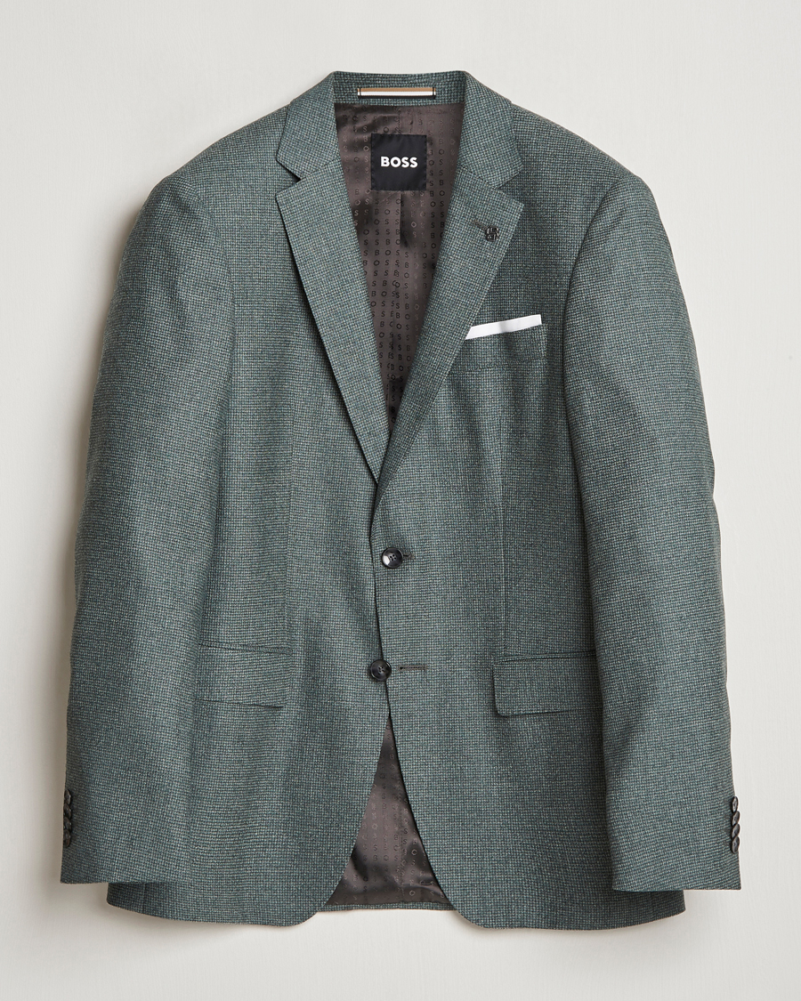 Herr | Kavajer | BOSS BLACK | Hutson Wool Dogtooth Blazer Light Green