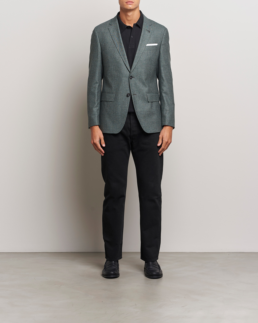 Herr | Kavajer | BOSS BLACK | Hutson Wool Dogtooth Blazer Light Green