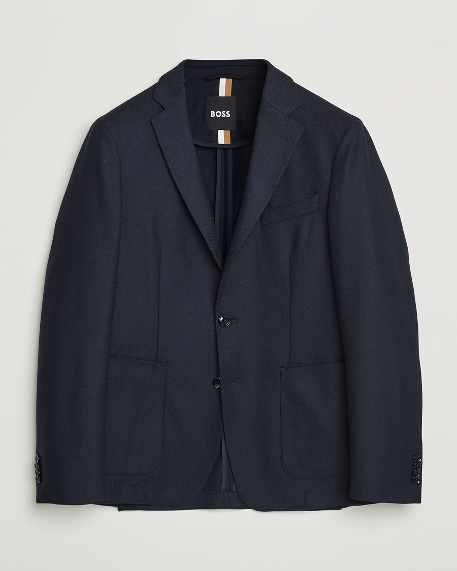 Herr | Kavajer | BOSS BLACK | Hanry Wool Patch Pocket Blazer Dark Blue