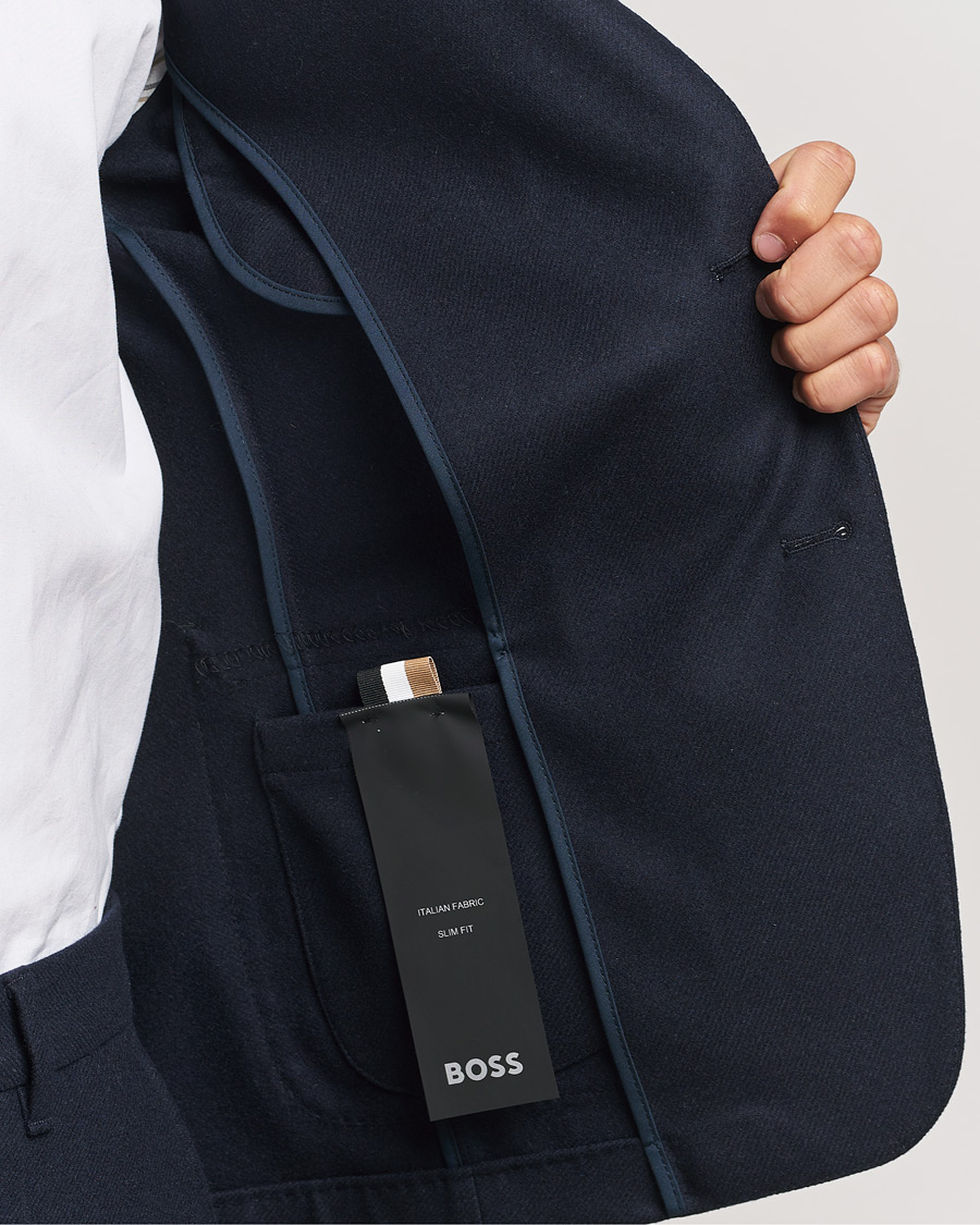 Herr | Kavajer | BOSS BLACK | Hanry Wool Patch Pocket Blazer Dark Blue