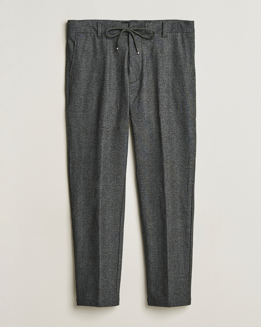 Herr | Byxor | BOSS BLACK | Kane Brushed Drawstring Trousers Dark Grey