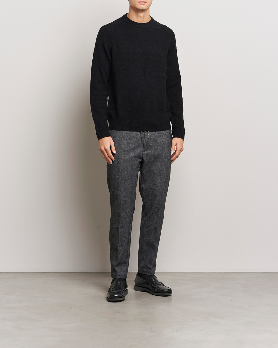 Herr | Byxor | BOSS BLACK | Kane Brushed Drawstring Trousers Dark Grey