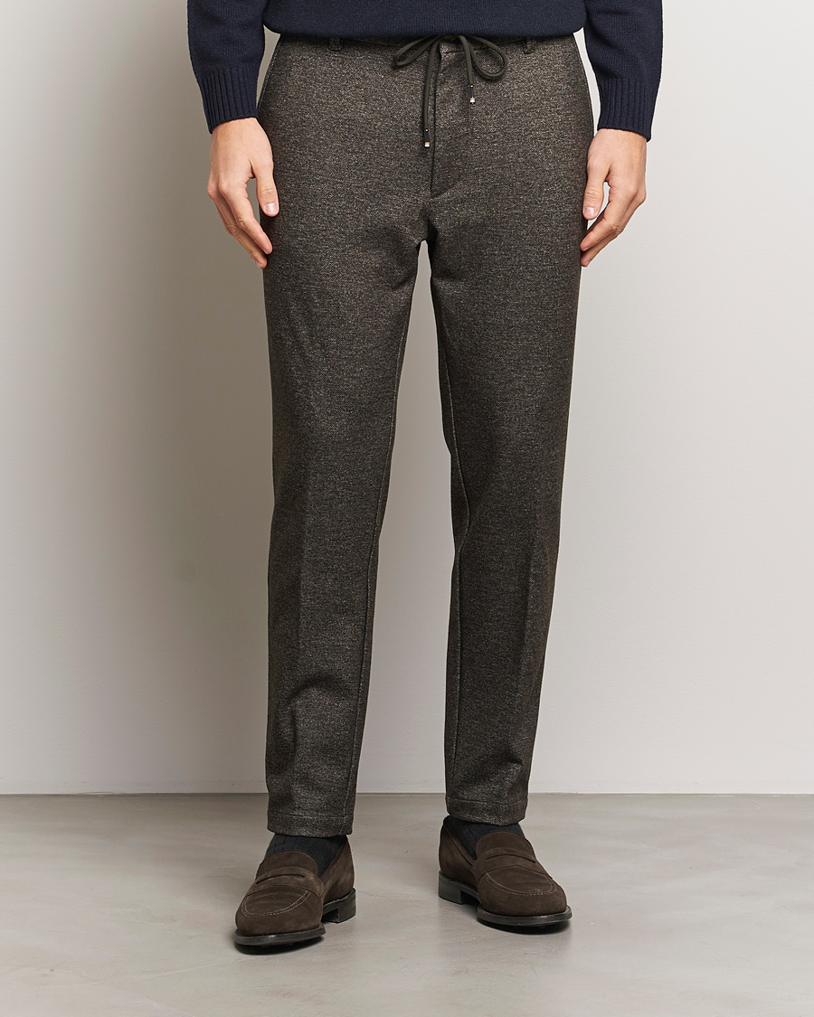 Herr | Byxor | BOSS BLACK | Kane Brushed Drawstring Trousers Dark Beige