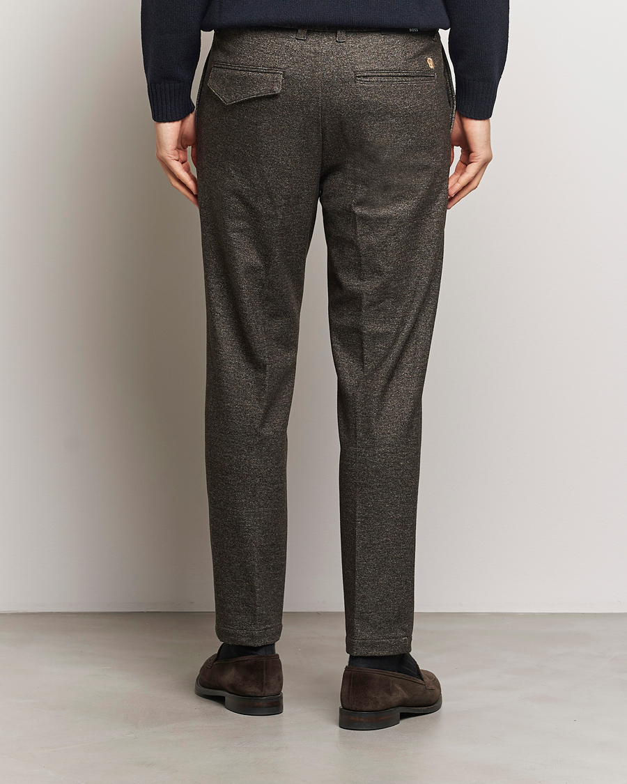 Herr | Byxor | BOSS BLACK | Kane Brushed Drawstring Trousers Dark Beige