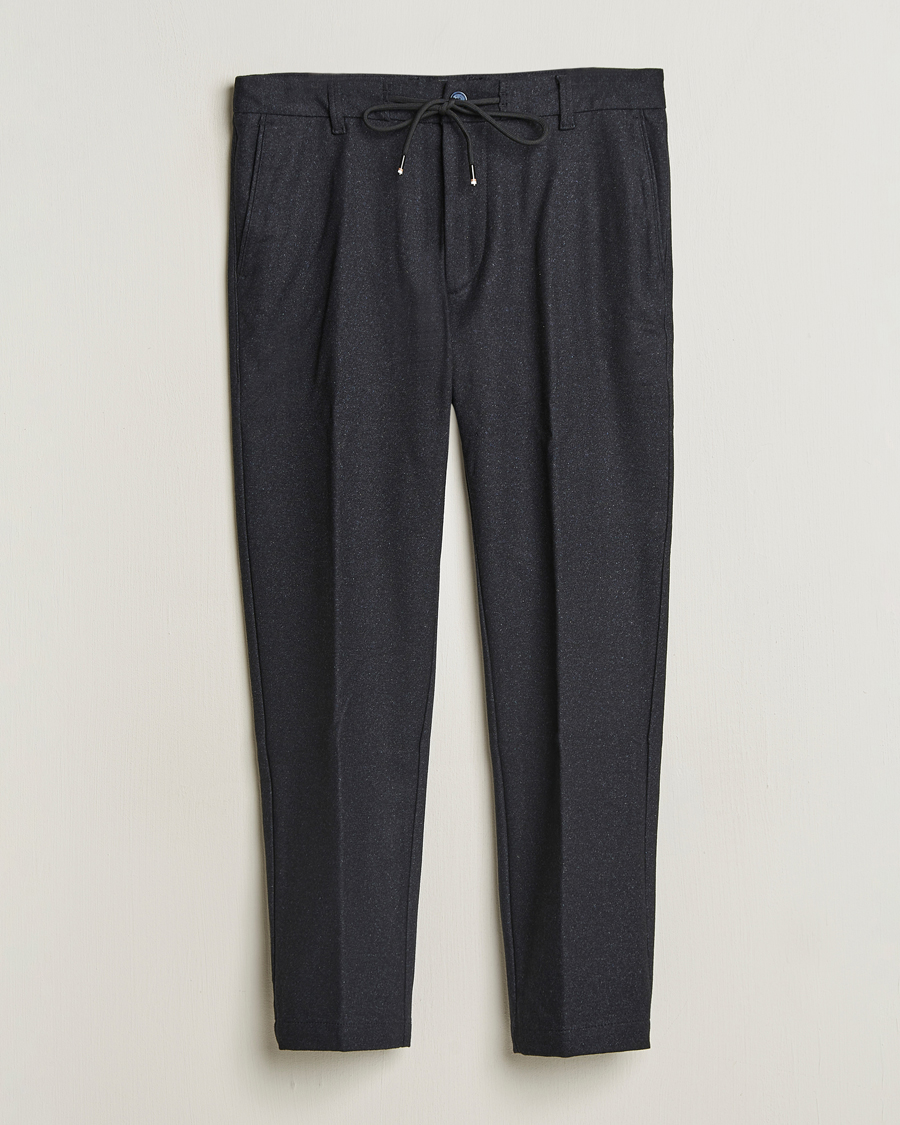 Herr | Byxor | BOSS BLACK | Kane Brushed Drawstring Trousers Dark Blue