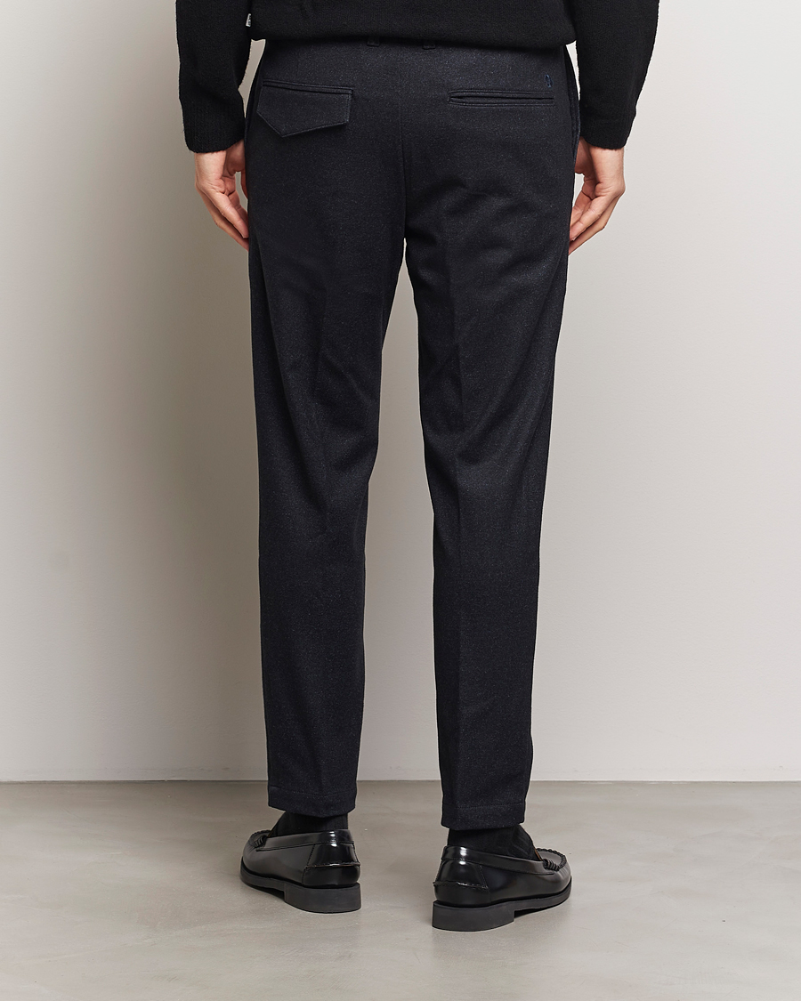 Herr | Byxor | BOSS BLACK | Kane Brushed Drawstring Trousers Dark Blue