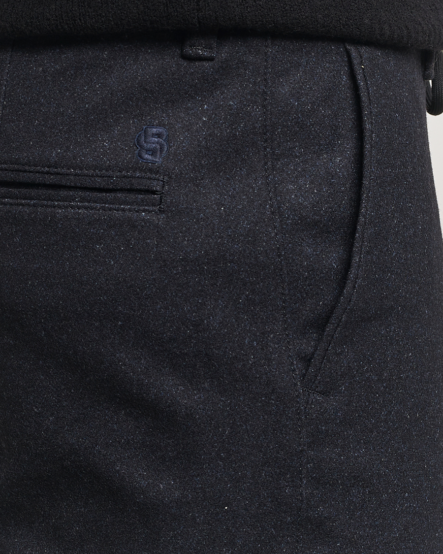 Herr | Byxor | BOSS BLACK | Kane Brushed Drawstring Trousers Dark Blue