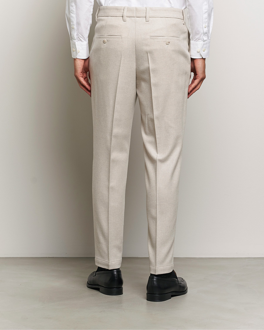 Herr | Byxor | BOSS BLACK | Perin Wool Trousers Open White