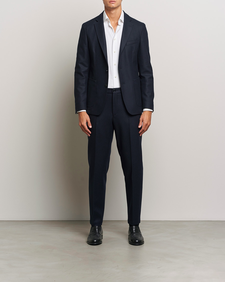Herr | Byxor | BOSS BLACK | Perin Wool Trousers Dark Blue
