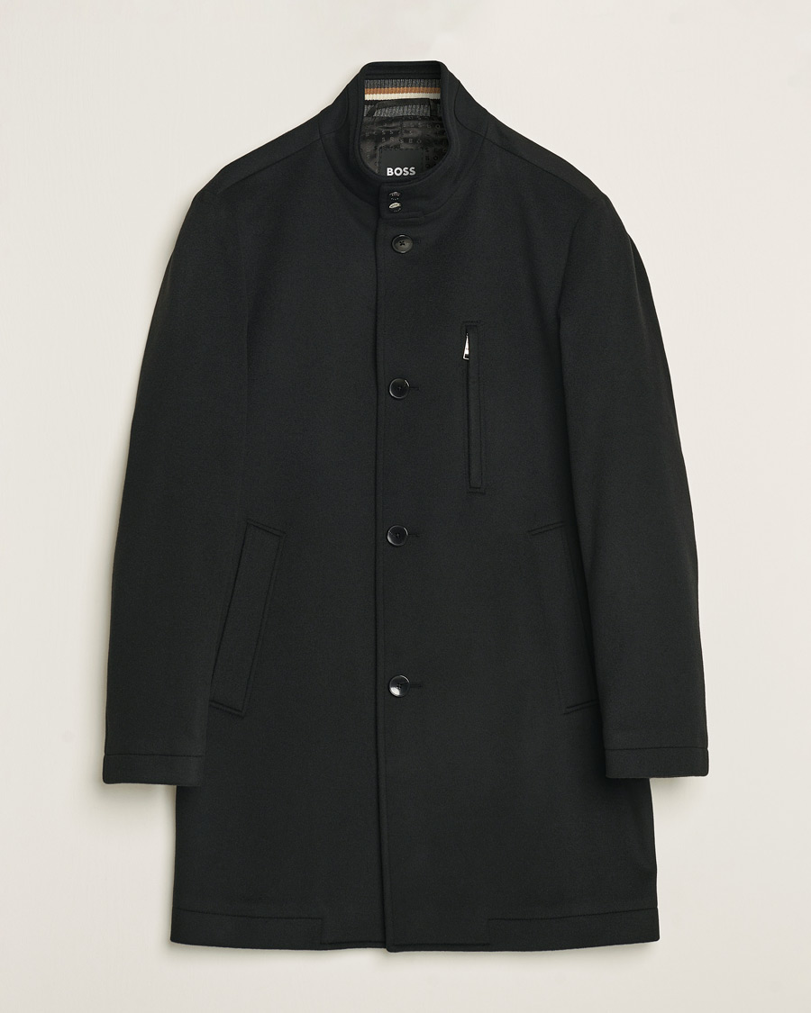 Herr | Jackor | BOSS BLACK | Hyde Stand Up Collar Coat Black