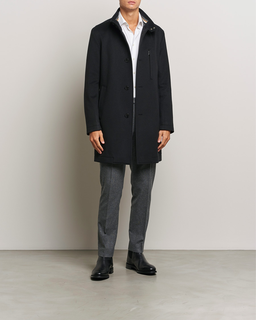 Herr | Jackor | BOSS BLACK | Hyde Stand Up Collar Coat Black