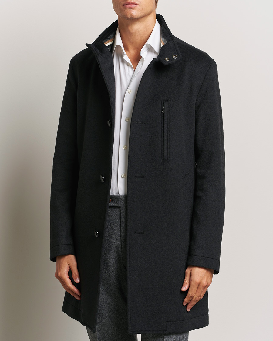 Herr | Jackor | BOSS BLACK | Hyde Stand Up Collar Coat Black