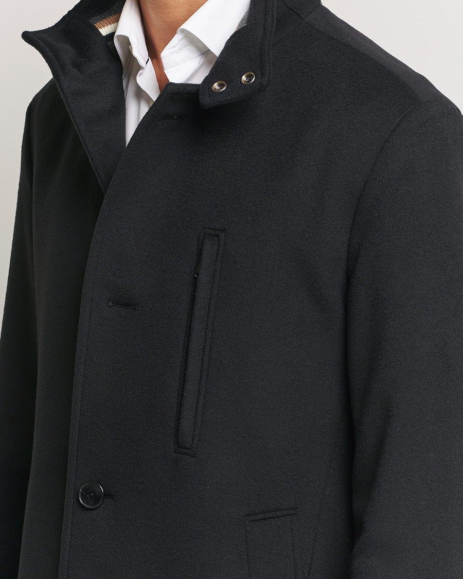 Herr | Jackor | BOSS BLACK | Hyde Stand Up Collar Coat Black