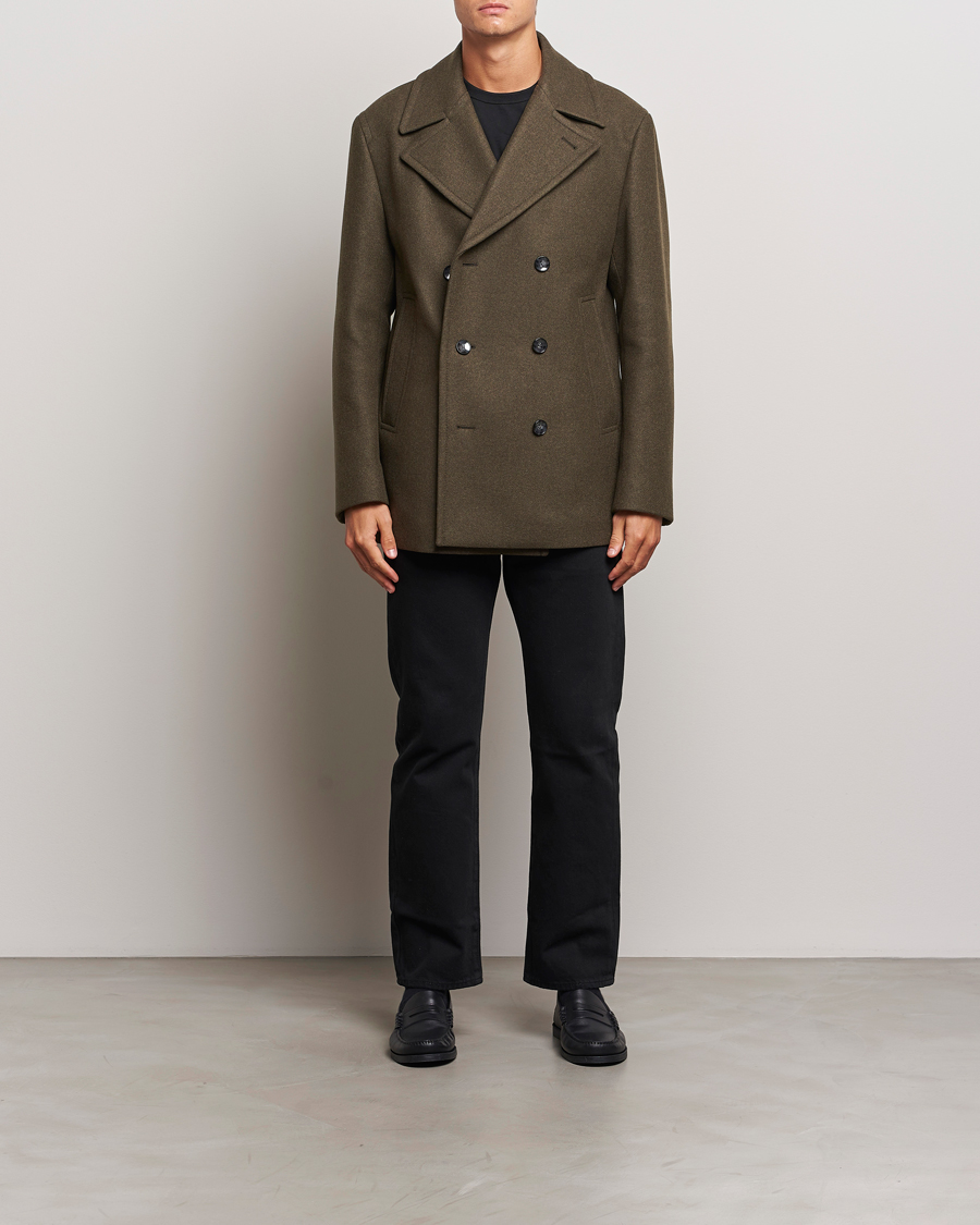 Herr | Jackor | BOSS BLACK | Clay Wool Peacoat Open Green