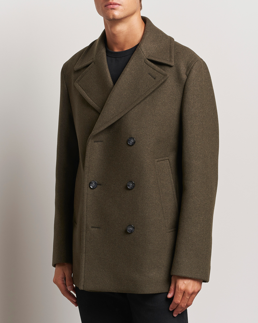 Herr | Jackor | BOSS BLACK | Clay Wool Peacoat Open Green