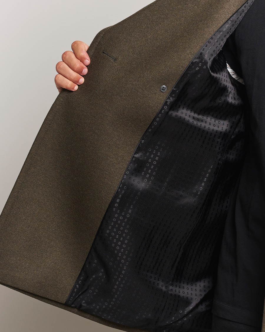 Herr | Jackor | BOSS BLACK | Clay Wool Peacoat Open Green