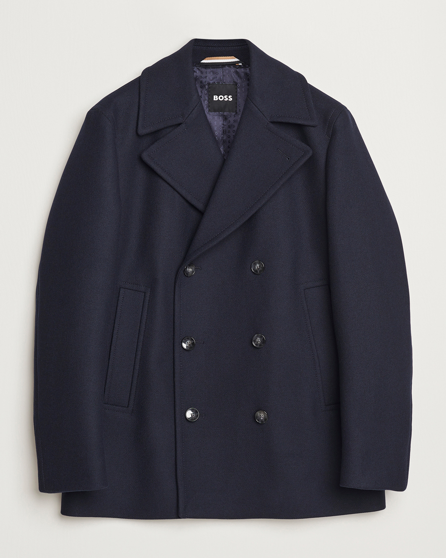 Herr | Jackor | BOSS BLACK | Clay Wool Peacoat Dark Blue