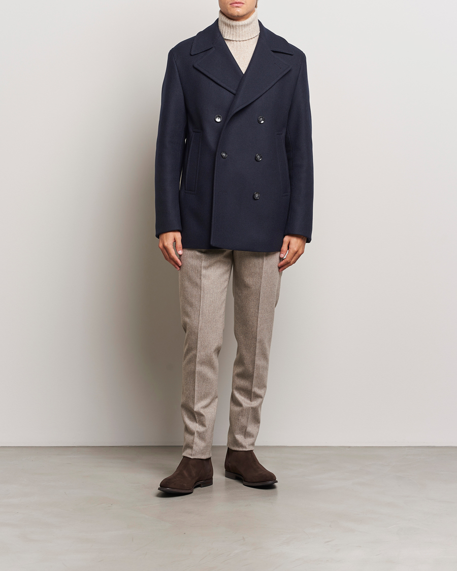 Herr | Jackor | BOSS BLACK | Clay Wool Peacoat Dark Blue