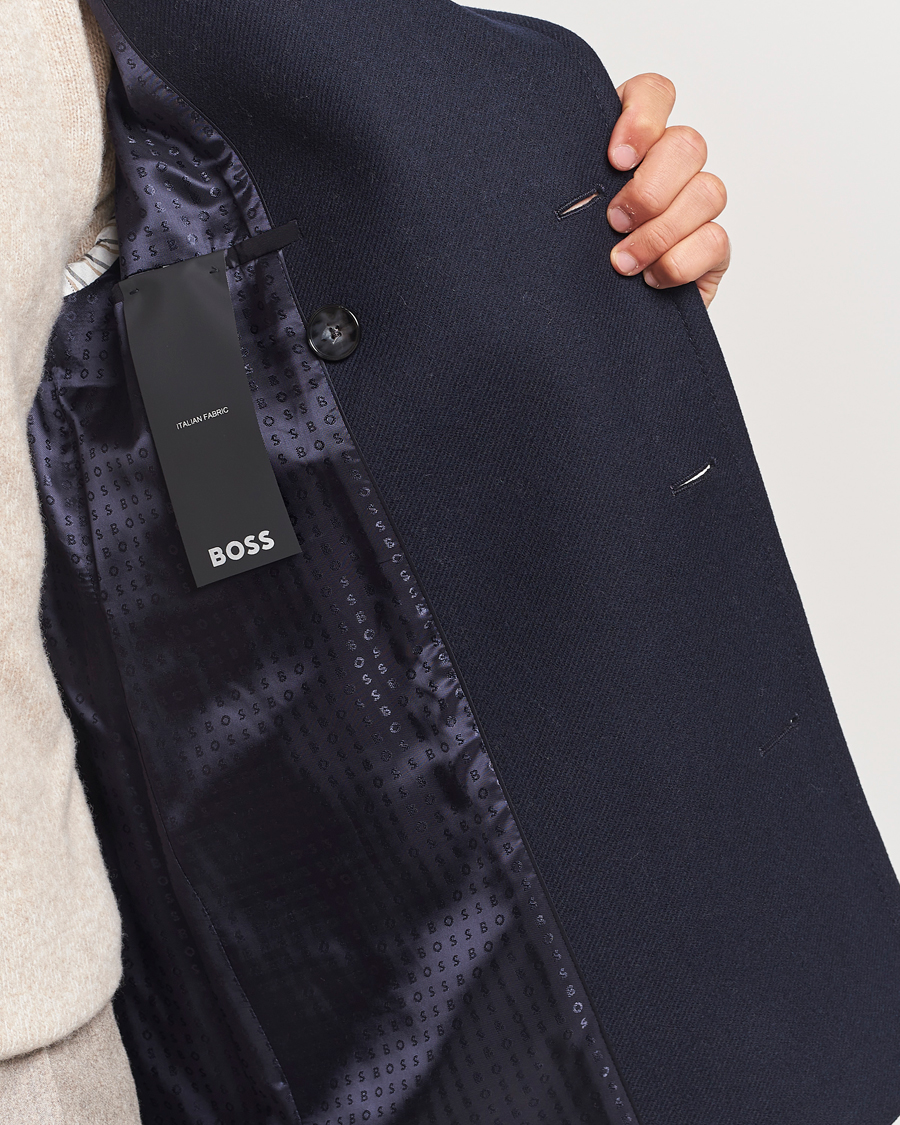 Herr | Jackor | BOSS BLACK | Clay Wool Peacoat Dark Blue