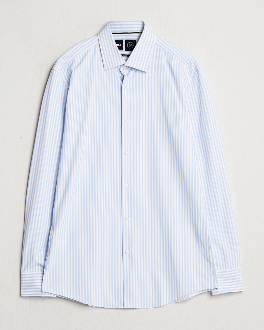 Herr | Skjortor | BOSS BLACK | Hank Striped 4-Way Stretch Shirt Blue/White