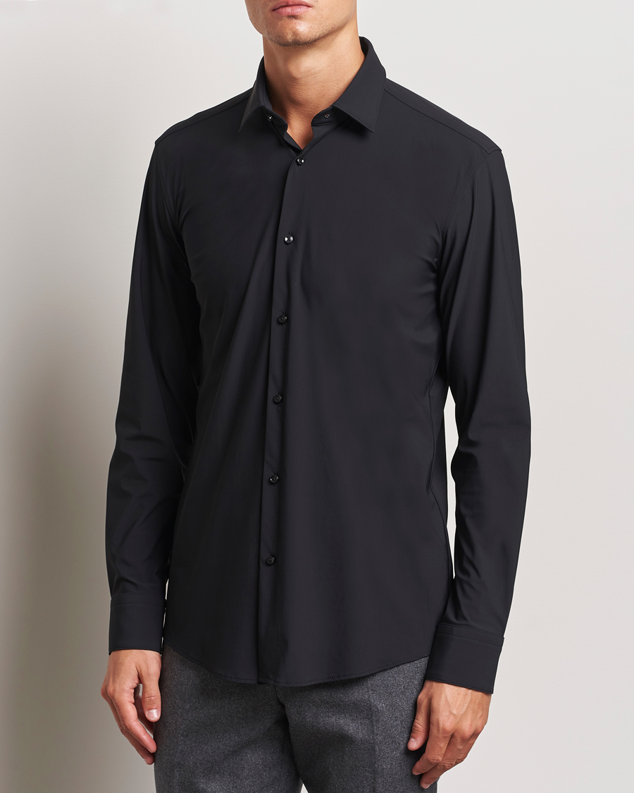 Herr | Skjortor | BOSS BLACK | Hank 4-Way Stretch Shirt Black