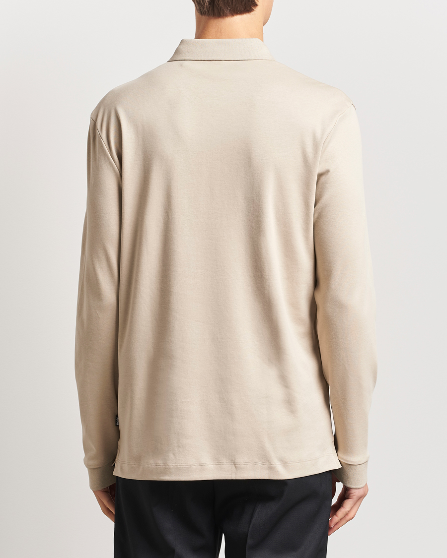 Herr | Tröjor | BOSS BLACK | Pado Mercerized Long Sleeve Polo Light Beige