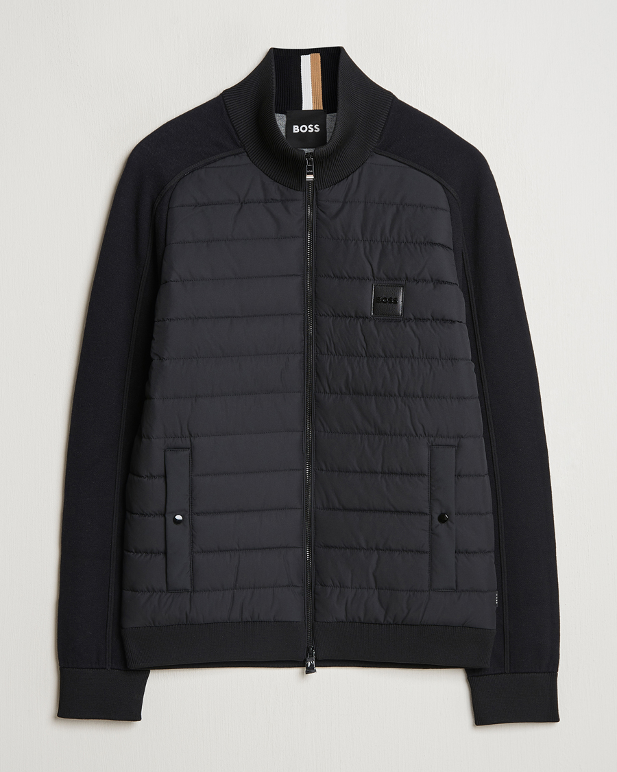 Herr | Jackor | BOSS BLACK | Esfero Hybrid Full Zip Black