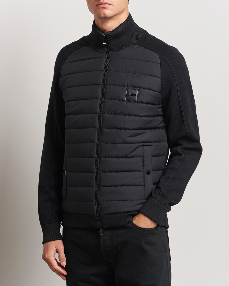 Herr | Jackor | BOSS BLACK | Esfero Hybrid Full Zip Black