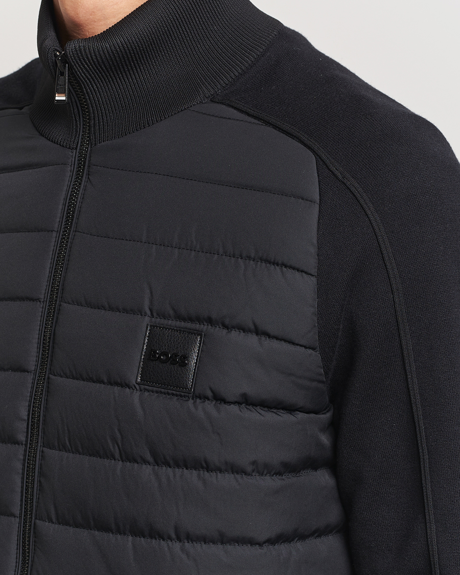 Herr | Jackor | BOSS BLACK | Esfero Hybrid Full Zip Black