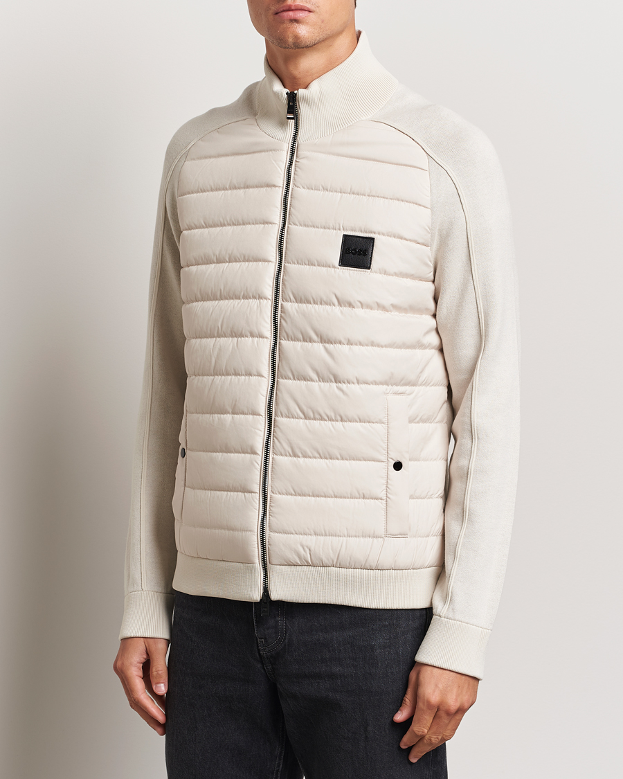 Herr | Jackor | BOSS BLACK | Esfero Hybrid Full Zip Open White
