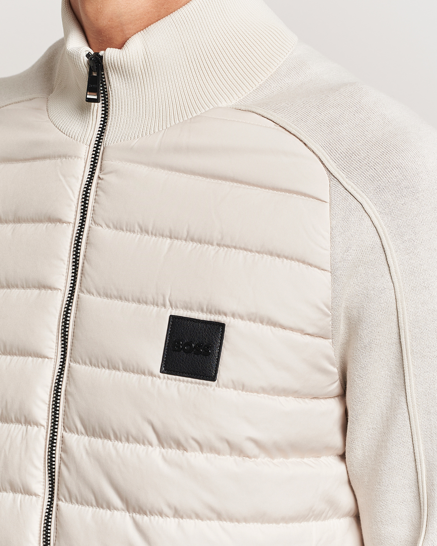Herr | Jackor | BOSS BLACK | Esfero Hybrid Full Zip Open White