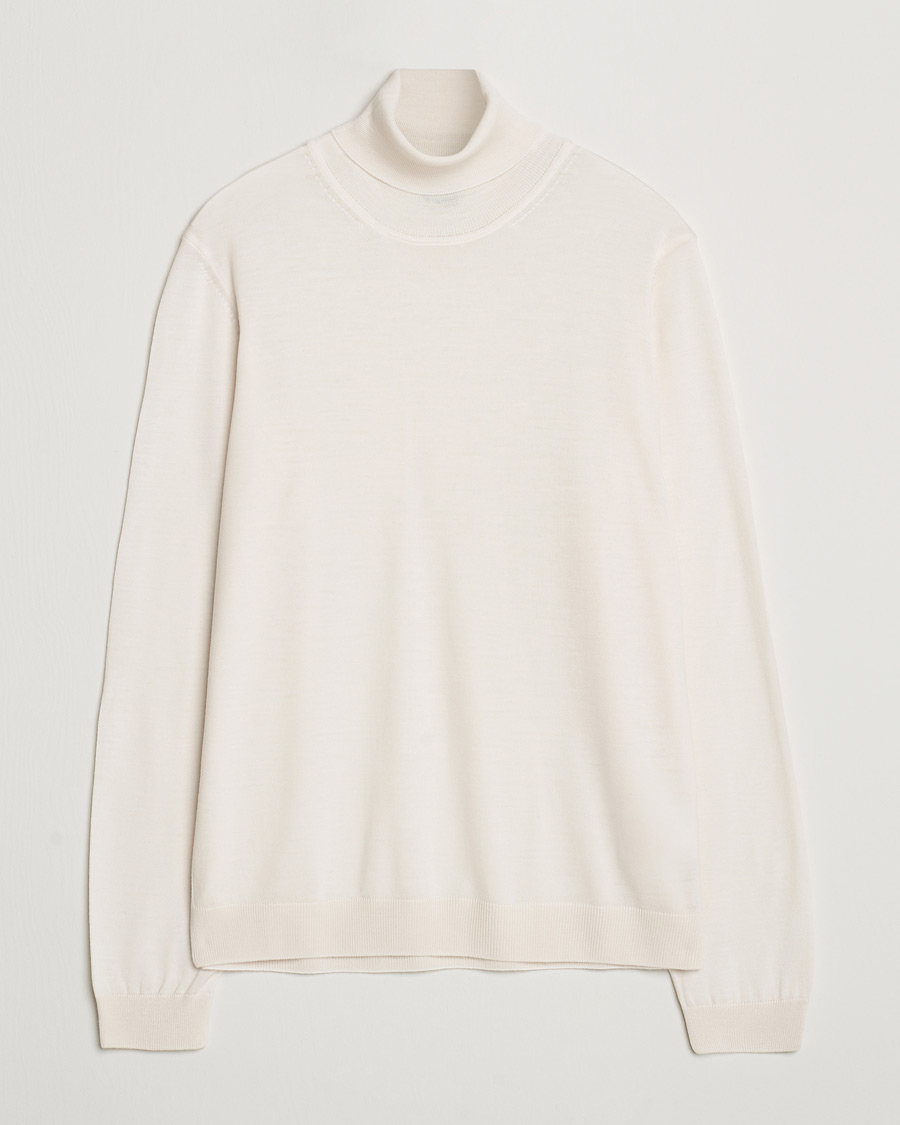 Herr | Tröjor | BOSS BLACK | Musso Merino Knitted Polo Open White