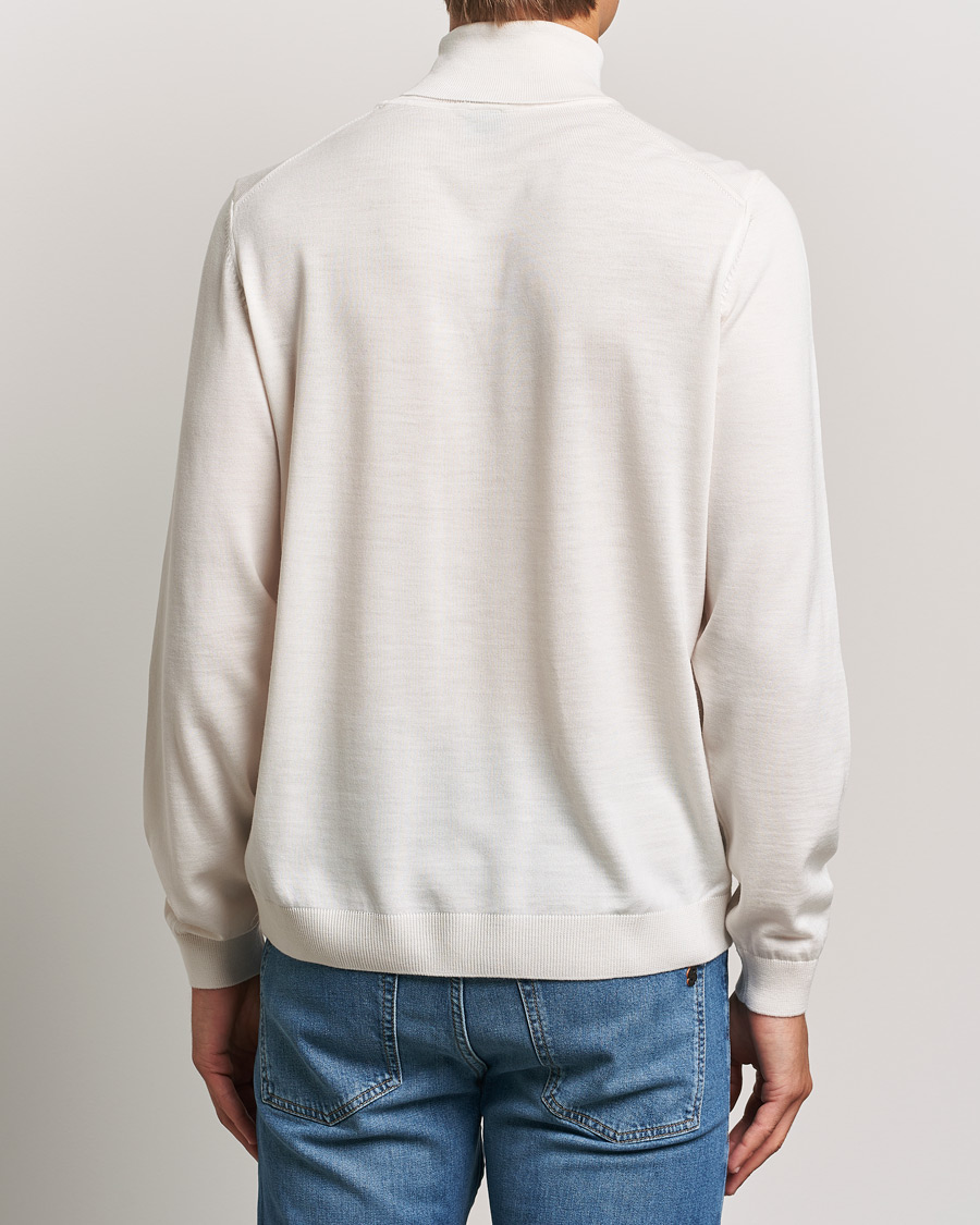 Herr | Tröjor | BOSS BLACK | Musso Merino Knitted Polo Open White
