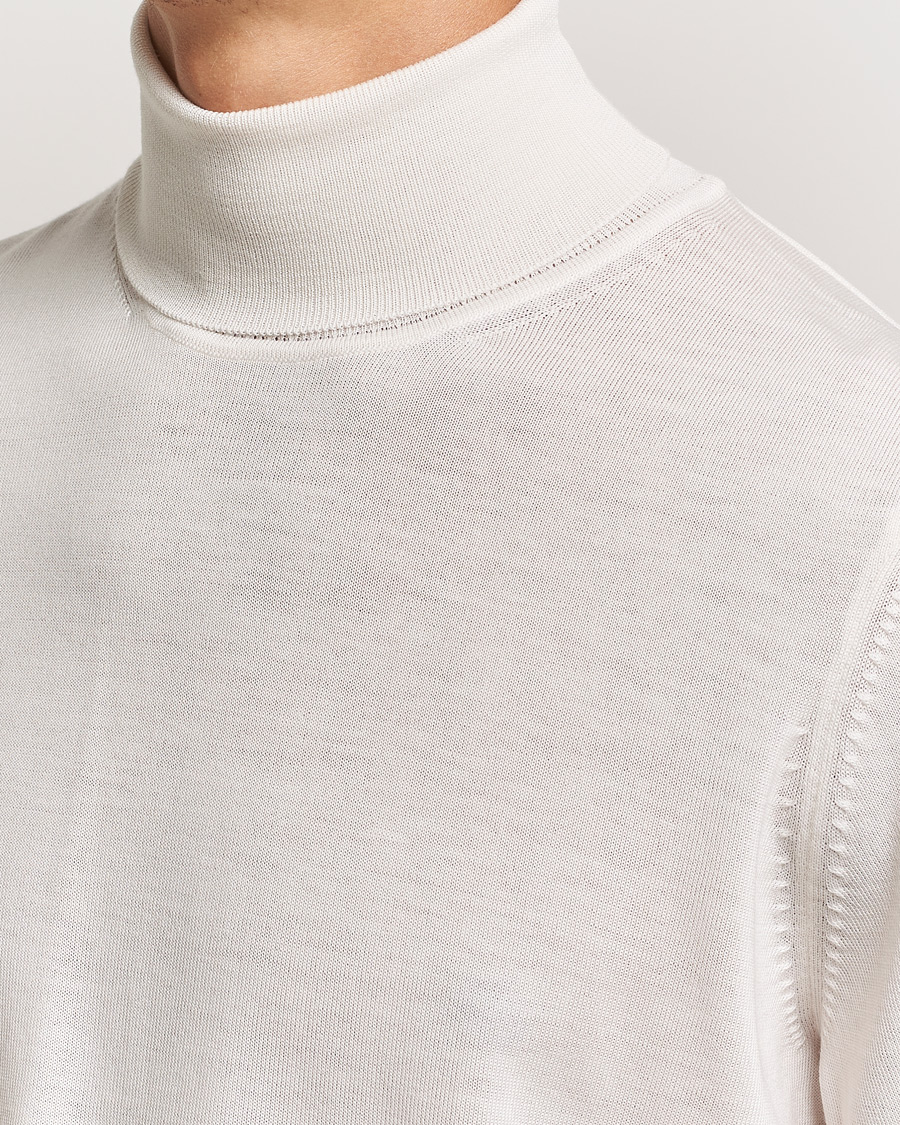 Herr | Tröjor | BOSS BLACK | Musso Merino Knitted Polo Open White