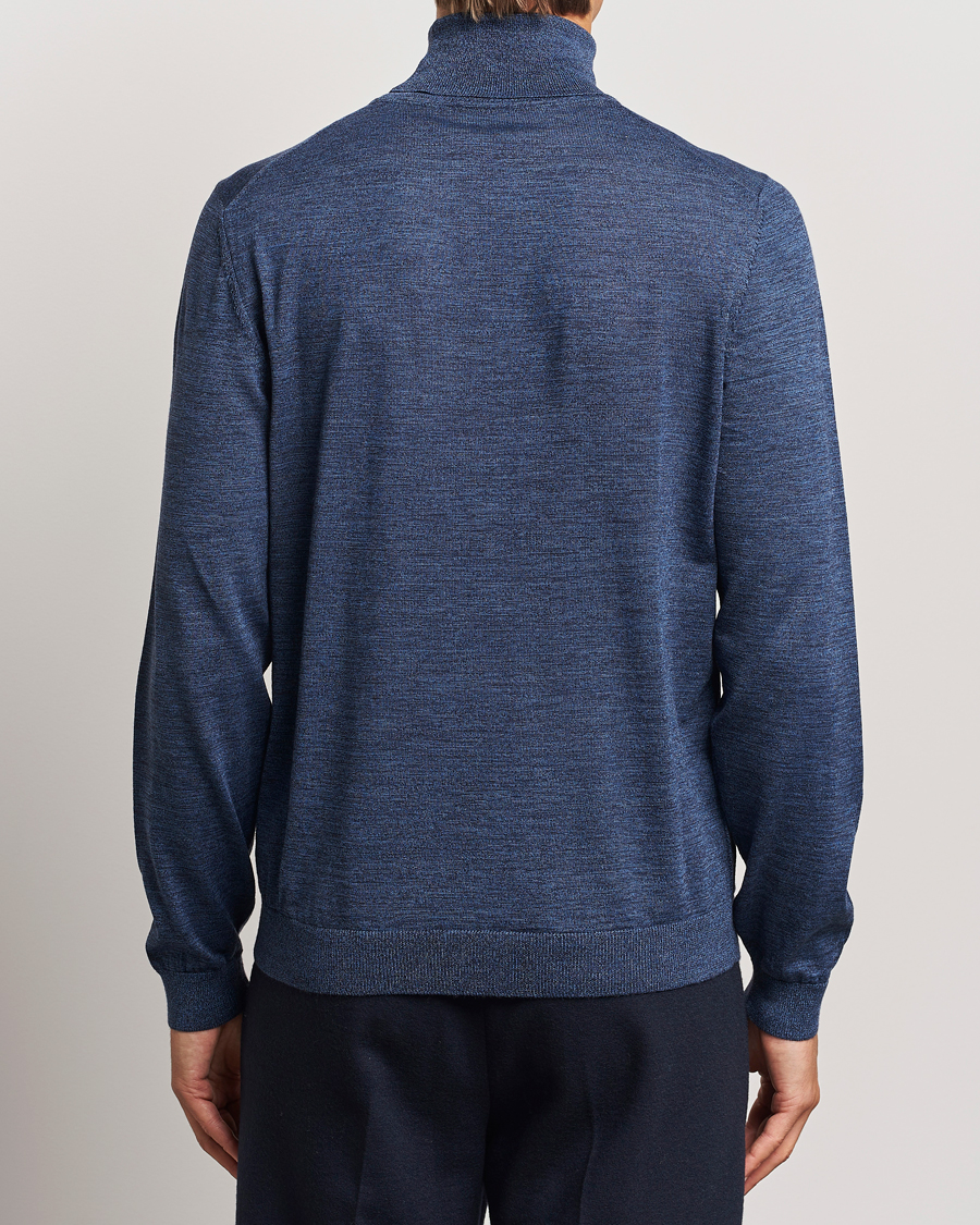 Herr | Tröjor | BOSS BLACK | Musso Merino Knitted Polo Bright Blue