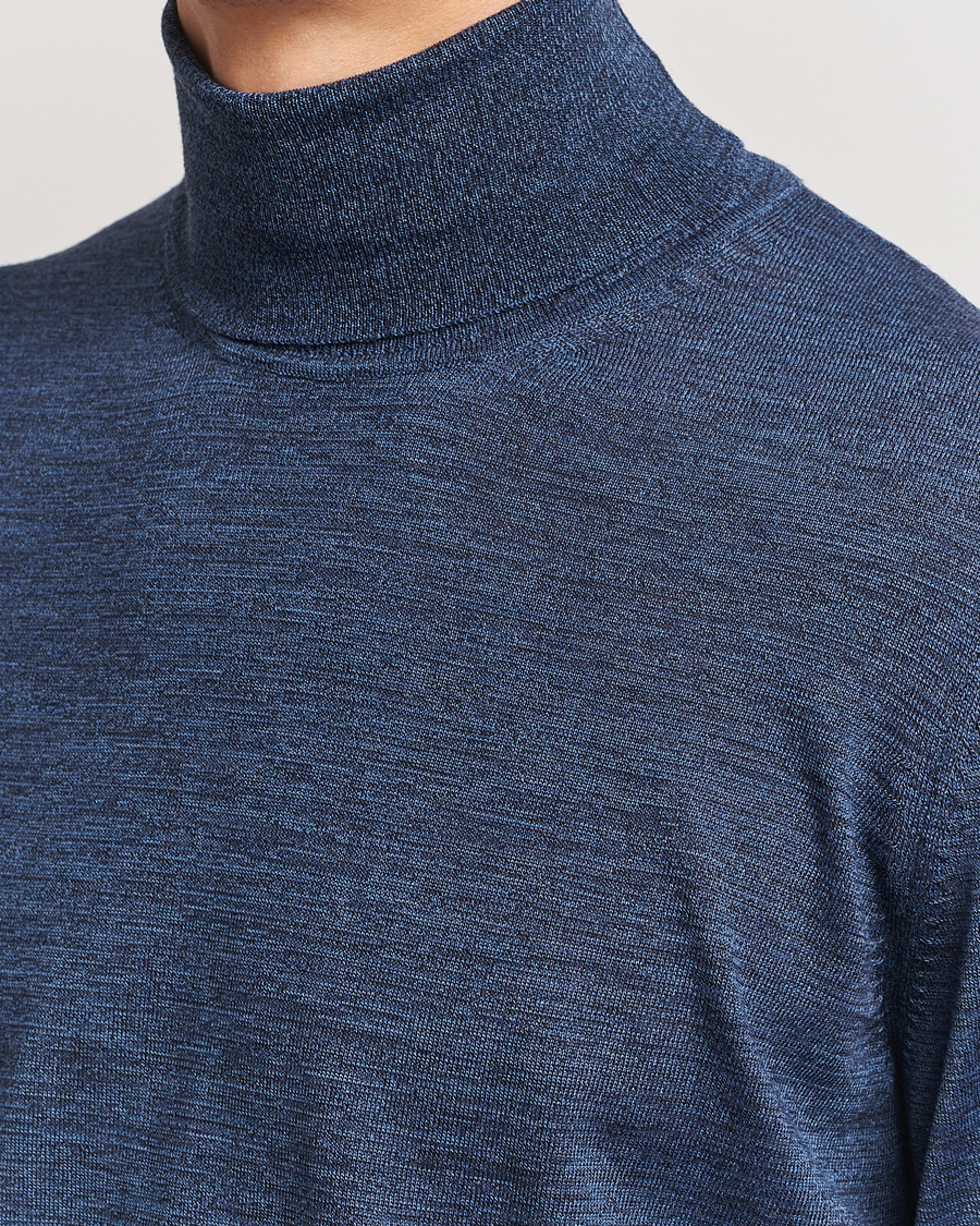 Herr | Tröjor | BOSS BLACK | Musso Merino Knitted Polo Bright Blue