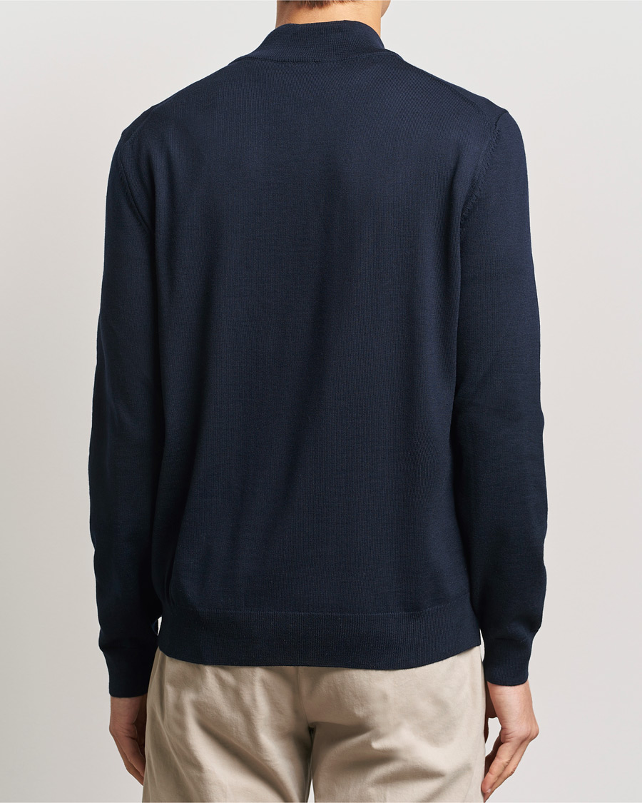 Herr | Tröjor | BOSS BLACK | Ebenji Merino Knitted Half Zip Dark Blue