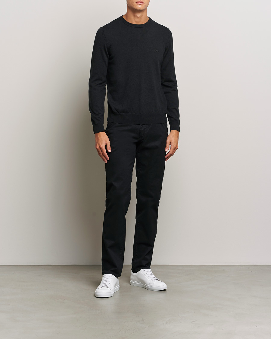Herr | Tröjor | BOSS BLACK | Botto Merino Knitted Pullover Black