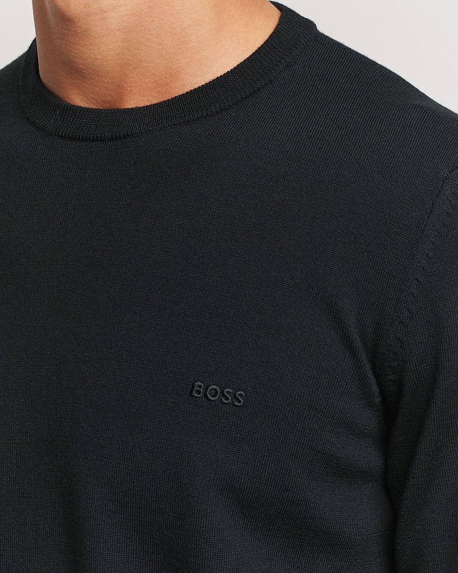 Herr | Tröjor | BOSS BLACK | Botto Merino Knitted Pullover Black