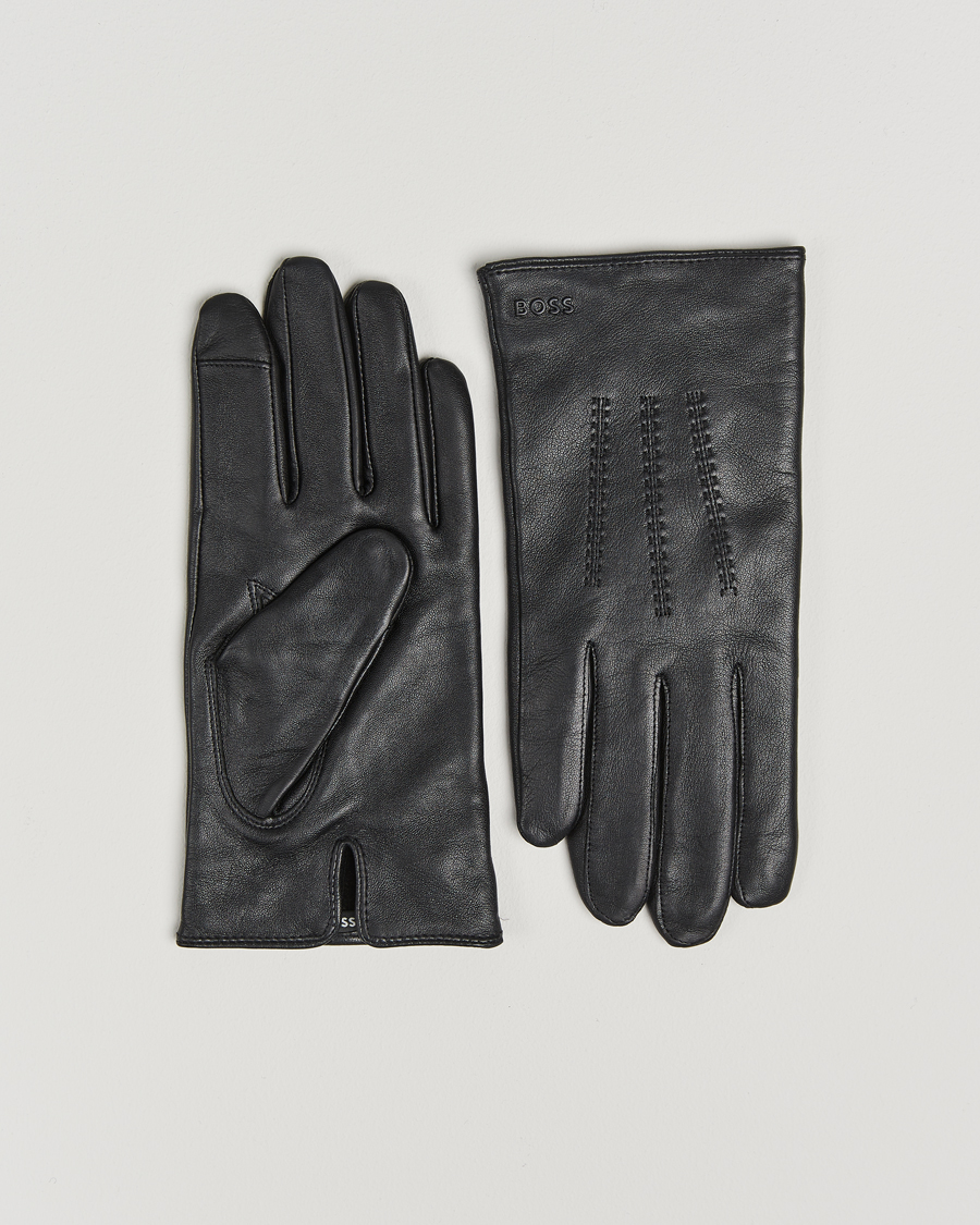 Herr | BOSS BLACK Hainz Leather Gloves Black | BOSS BLACK | Hainz Leather Gloves Black
