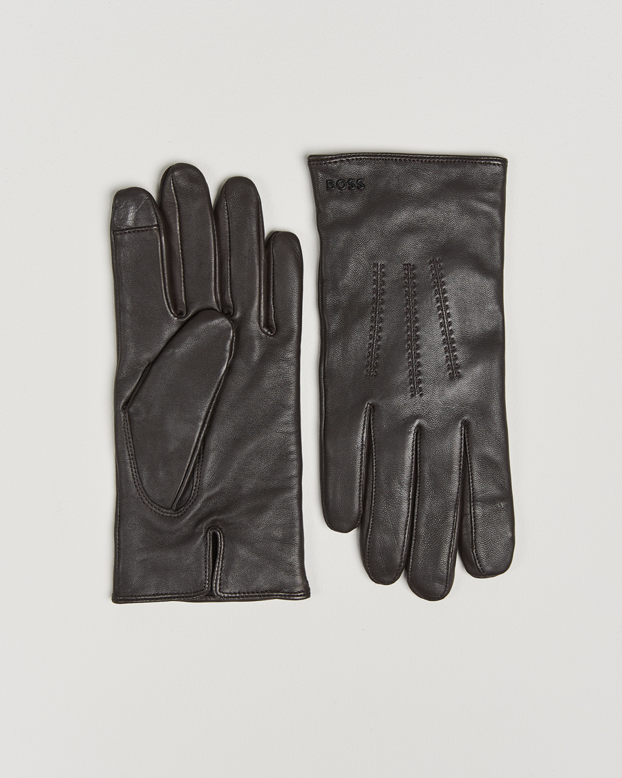 Herr | BOSS BLACK Hainz Leather Glove Medium Brown | BOSS BLACK | Hainz Leather Glove Medium Brown
