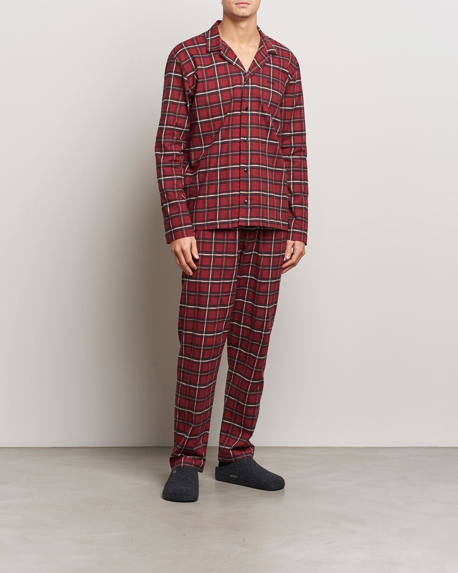 Herr | Pyjamas & Morgonrockar | BOSS BLACK | Holiday Checked Pyjama Set Dark Red