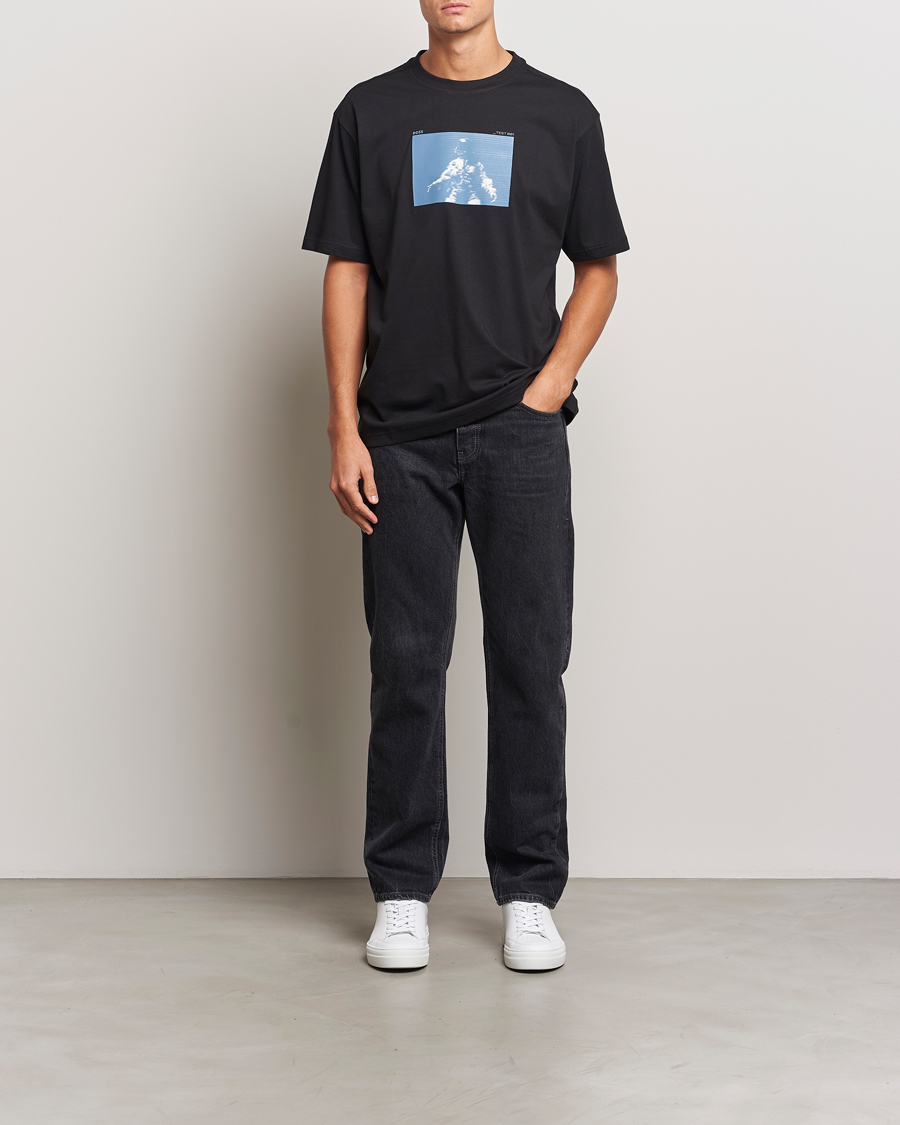 Herr | T-Shirts | BOSS ORANGE | Printed Crew Neck T-Shirt Black