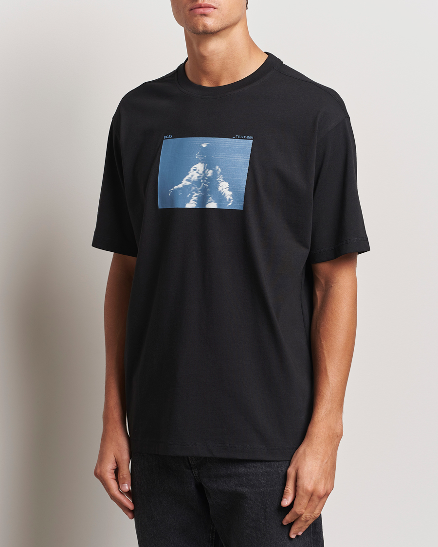 Herr | T-Shirts | BOSS ORANGE | Printed Crew Neck T-Shirt Black