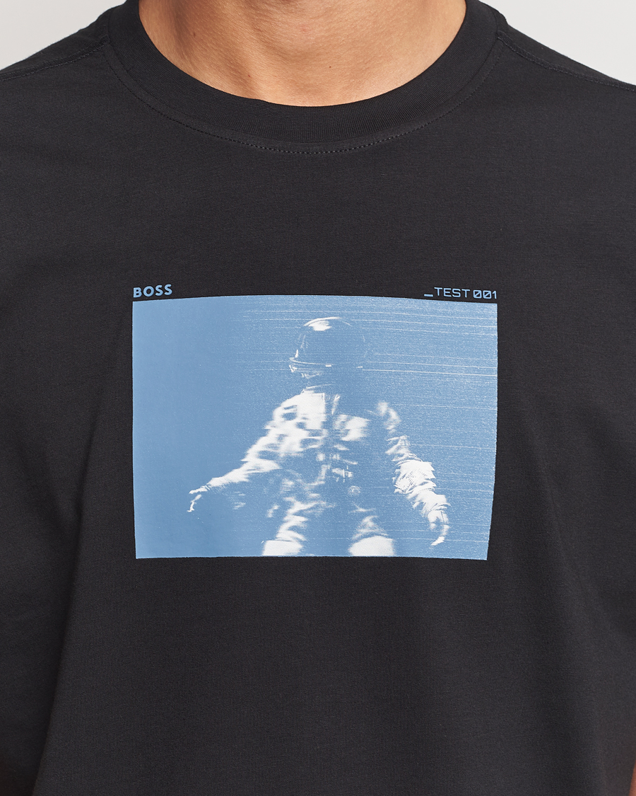 Herr | T-Shirts | BOSS ORANGE | Printed Crew Neck T-Shirt Black