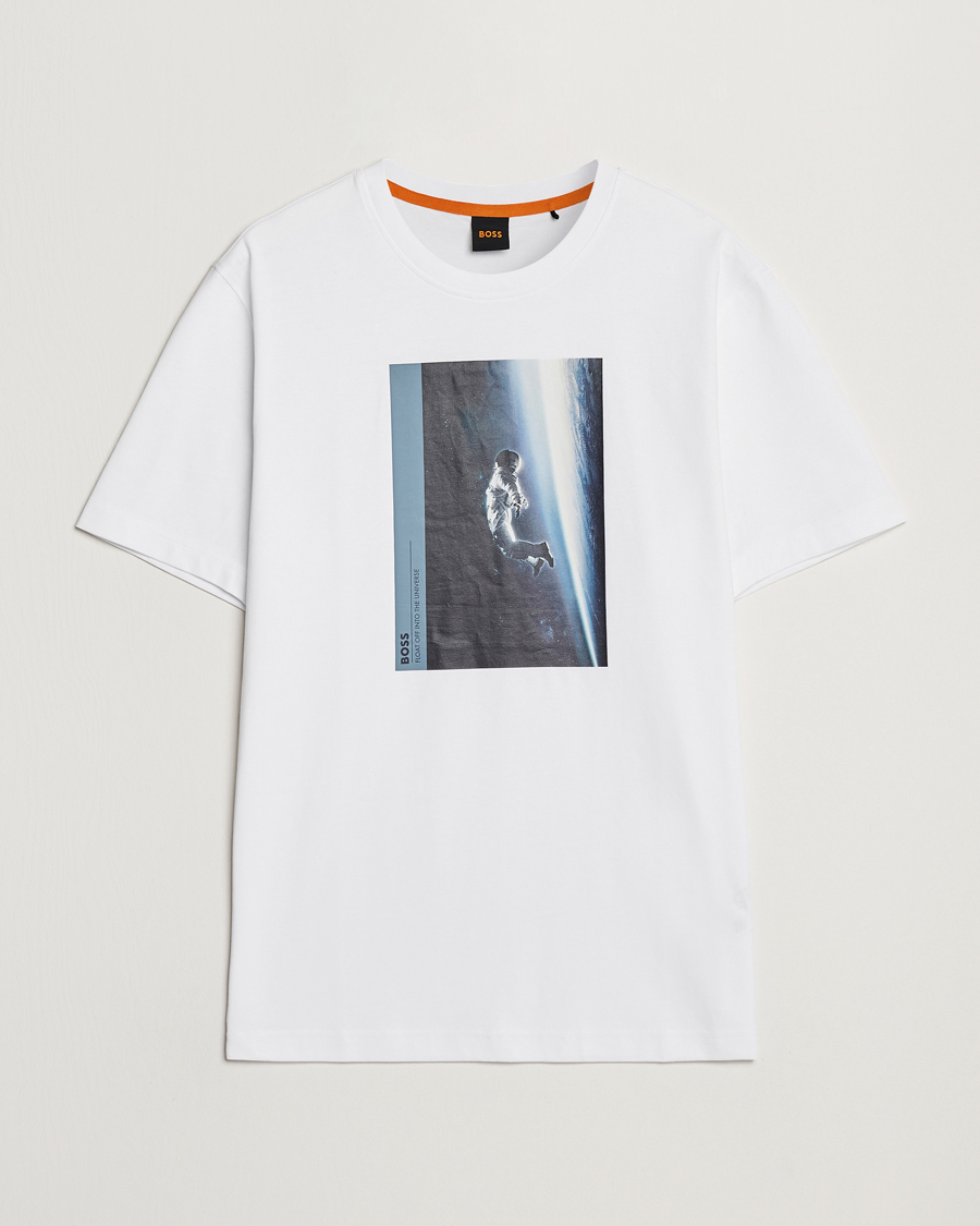 Herr | T-Shirts | BOSS ORANGE | Printed Crew Neck T-Shirt White
