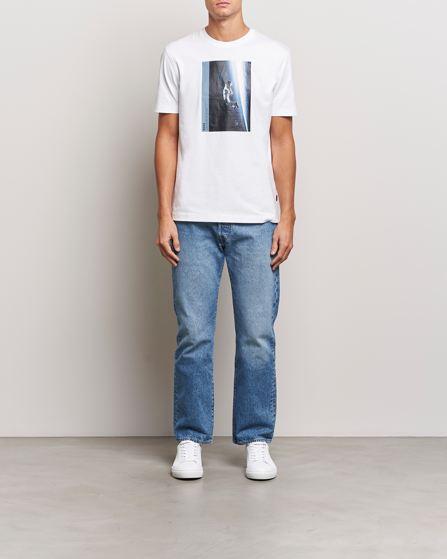 Herr | T-Shirts | BOSS ORANGE | Printed Crew Neck T-Shirt White